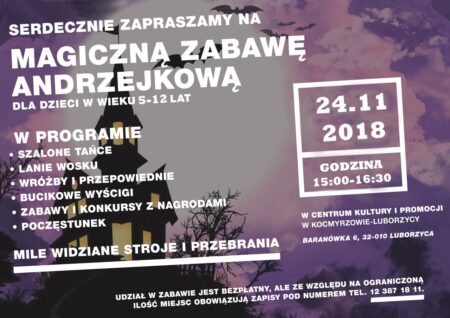 ZABAWA ANDRZEJKOWA W CKIP- ZAPRASZAMY DO ZAPISÓW !!!