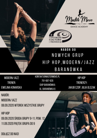 Nabór do nowych grup hip hop modern/jazz