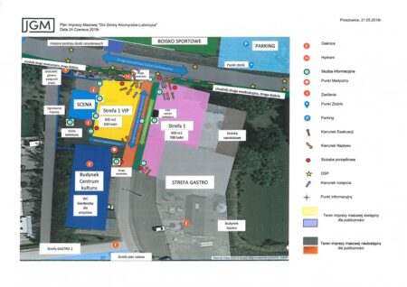 Plan sytuacyjny na Dni Gminy Kocmyrzów-Luborzyca 2018