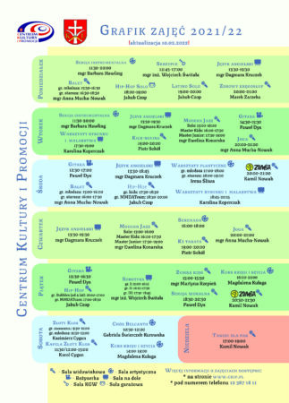 Grafik zajęć 2021-22