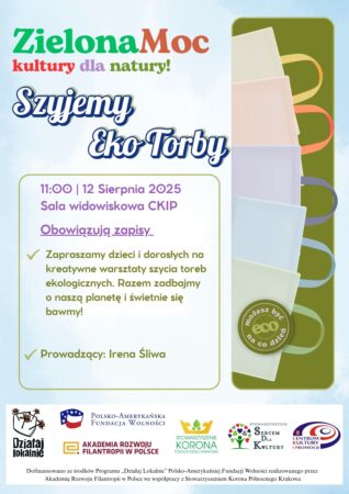 Szyjemy eko torby w ramach projektu ZielonaMoc kultury dla natury