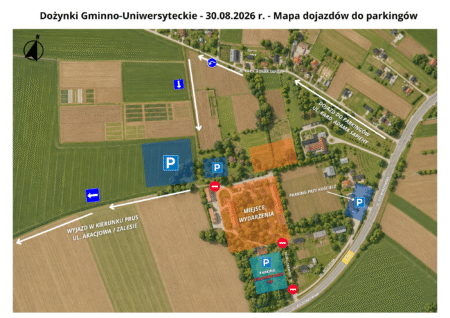INFORMACJE ORGANIZACYJNE DOŻYNKI – DOJAZD I&nbsp;PARKINGI