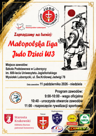 Turniej – Małopolska Liga Judo Dzieci U13 – Zapraszamy